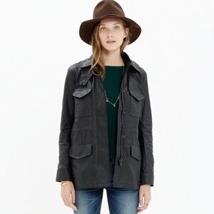 Madewell coated road-trip jacket womens black sz.XS